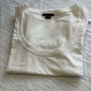 Theory Cream Scoop Neck Tank Top